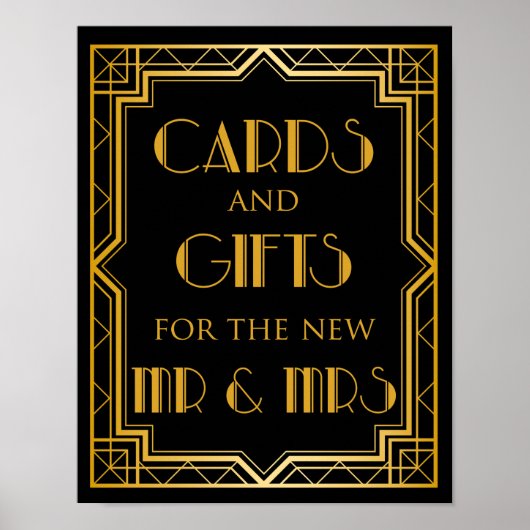 Kaarten en cadeaubonnen | Gatsby Art Deco Poster (Voorkant)