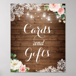 Kaarten en cadeaubonnen   Mason Jar Lights Floral Poster
