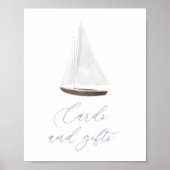 Kaarten en cadeaubonnen Nautical Sailboat Baby sho Poster (Voorkant)