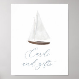 Kaarten en cadeaubonnen Nautical Sailboat Baby sho Poster