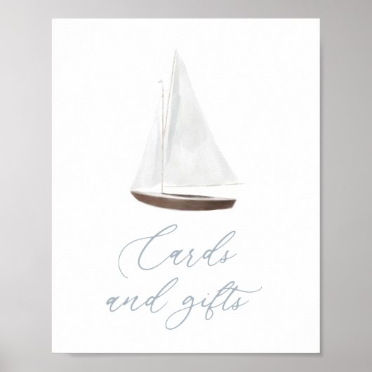Kaarten en cadeaubonnen Nautical Sailboat Baby sho Poster (Voorkant)