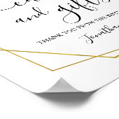 Kaarten en cadeaubonnen voor bruiloft, groen goude poster (Hoek)