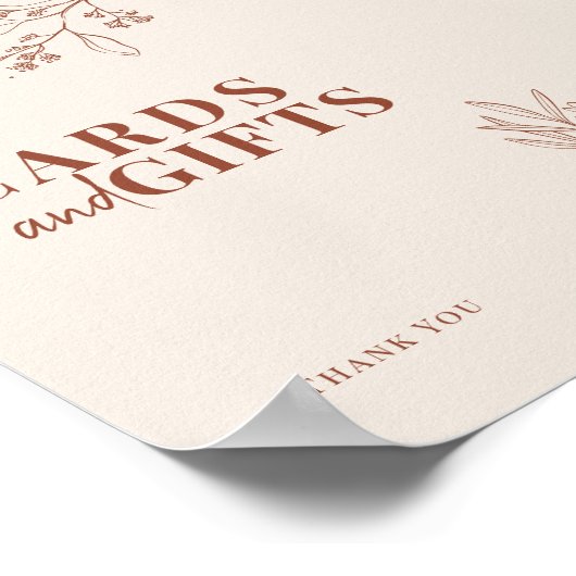 Kaarten en cadeaubonnen voor bruiloft poster (Hoek)