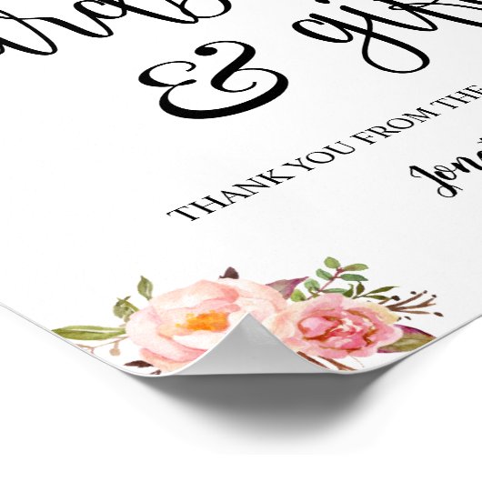 Kaarten en cadeaubonnen voor bruiloft poster (Hoek)