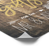 Kaarten en cadeaubonnen voor bruiloft Rustic Wood  Poster (Hoek)