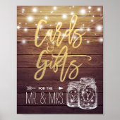 Kaarten en cadeaubonnen voor bruiloft Rustic Wood Poster (Voorkant)