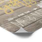 Kaarten en cadeaubonnen voor bruiloft Rustic Wood  Poster (Hoek)