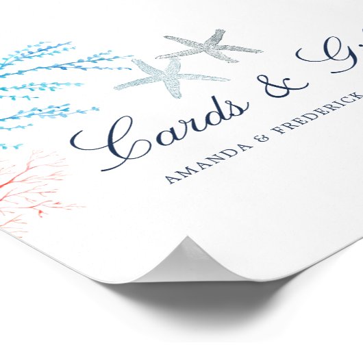 Kaarten en cadeaubonnen voor de waterverf van zeew poster (Hoek)