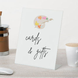 Kaarten en cadeaubonzen van de Verflichting Reclamebord Met Voetstuk