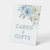 Kaarten en cadeaubonzen van Stusty Blue Roos Reclamebord Met Voetstuk (Voorkant)