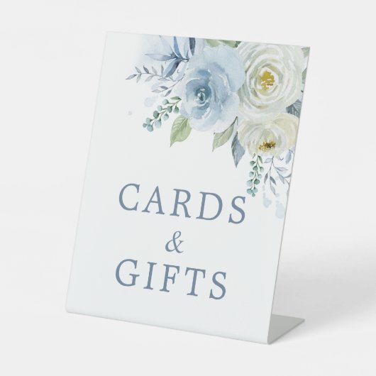 Kaarten en cadeaubonzen van Stusty Blue Roos Reclamebord Met Voetstuk (Voorkant)