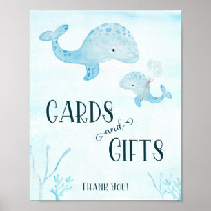 Kaarten en cadeaubonzen van waterverf Baby shower Poster