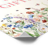 Kaarten en Cadeaubordje | Boheemse wilde bloemen Poster (Hoek)