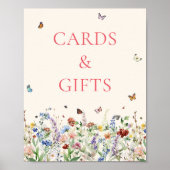 Kaarten en Cadeaubordje | Boheemse wilde bloemen Poster (Voorkant)