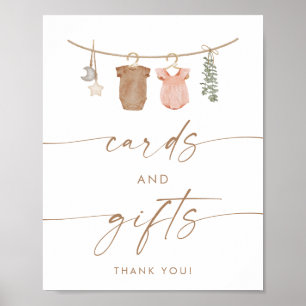 Kaarten en Cadeaubordje Boho Gender onthulling Poster