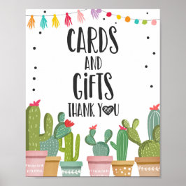 Kaarten en Cadeaus Bedankt Cactus Fiesta Tafelbord Poster