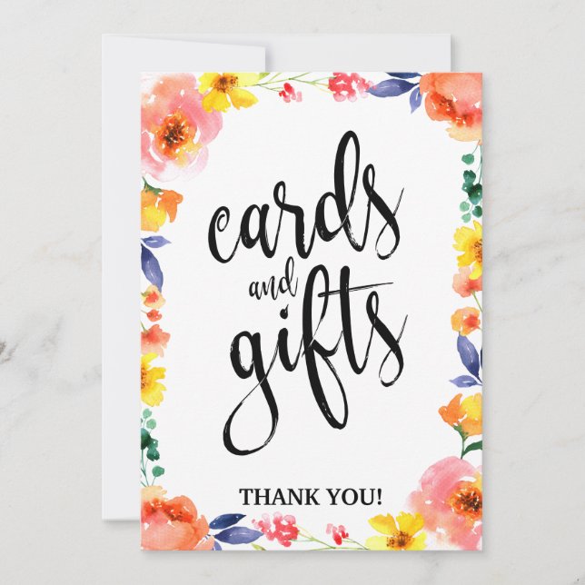 Kaarten en cadeaus Betaalbaar Boho Bloemenschild (Voorkant)