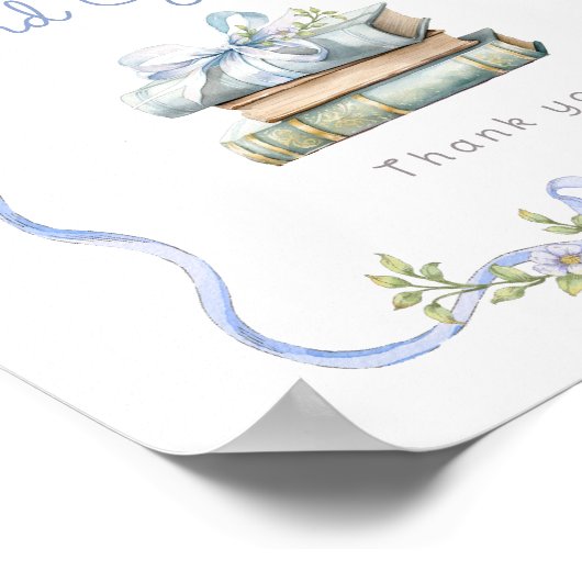 Kaarten en cadeaus Blauwe strik Nieuw hoofdstuk ba Poster (Hoek)