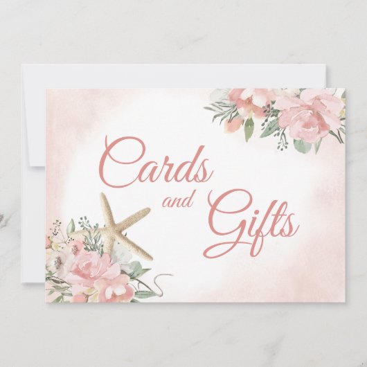 Kaarten en cadeaus bloemenkoraalstrand (Voorkant)