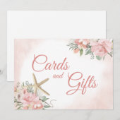 Kaarten en cadeaus bloemenkoraalstrand (Voorkant / Achterkant)