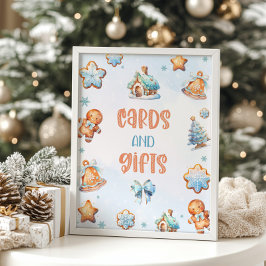 Kaarten en cadeaus Blue Cookie Kerstdag Poster
