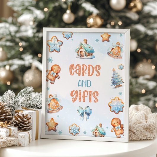 Kaarten en cadeaus Blue Cookie Kerstdag Poster