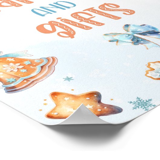 Kaarten en cadeaus Blue Cookie Kerstdag Poster (Hoek)