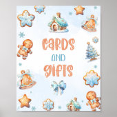 Kaarten en cadeaus Blue Cookie Kerstdag Poster (Voorkant)