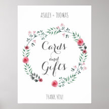 Kaarten en cadeaus Bodemflorale kalligrafie