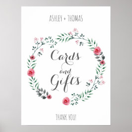 Kaarten en cadeaus Bodemflorale kalligrafie Poster