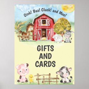 Kaarten en Cadeaus Boerderij Thema Verjaardagsfees Poster