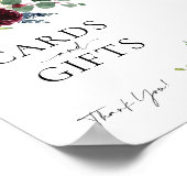 Kaarten en Cadeaus Boho Bloem Burgundy Trouwbord  Poster (Hoek)