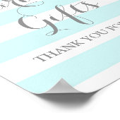 Kaarten en cadeaus bord blauwe strepen zilver conf poster (Hoek)