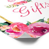Kaarten en Cadeaus Bord Fuchsia Bloemen Zwart Stre Poster (Hoek)