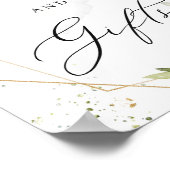 Kaarten en cadeaus bord groen boho gebladerte groe poster (Hoek)