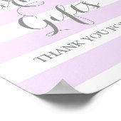 Kaarten en cadeaus bord paarse streep zilver confe poster (Hoek)