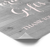 Kaarten en cadeaus bord roze waterverf bloem hout poster (Hoek)