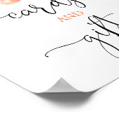 Kaarten en cadeaus bordje perzik groenbladerige el poster (Hoek)