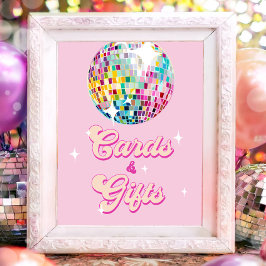 Kaarten en Cadeaus Disco Bal Retro Groovy Verjaard Poster
