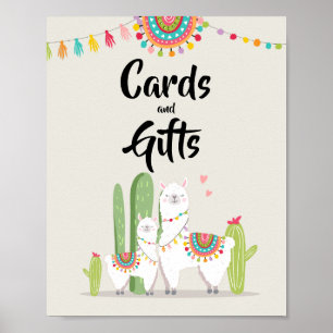 Kaarten en Cadeaus Fiesta Lama Baby Shower Bord Poster