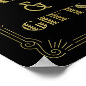 Kaarten en cadeaus Huwelijksbord Goud Zwart Jaren  Poster (Hoek)