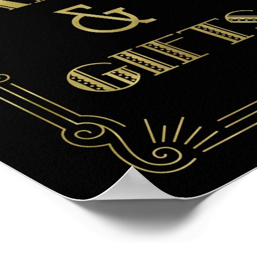 Kaarten en cadeaus Huwelijksbord Goud Zwart Jaren  Poster (Hoek)