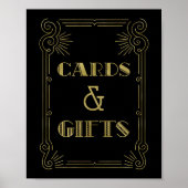Kaarten en cadeaus Huwelijksbord Goud Zwart Jaren  Poster (Voorkant)