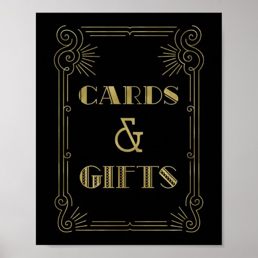 Kaarten en cadeaus Huwelijksbord Goud Zwart Jaren  Poster (Voorkant)