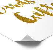 Kaarten en cadeaus Huwelijksbord Gouden Confetti Poster (Hoek)