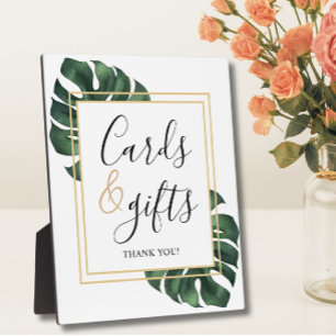 Kaarten en Cadeaus Monstera Blad Huwelijksbord Fotoplaat
