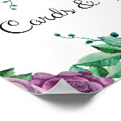 Kaarten en cadeaus. Paarse rozen. Bloem bruiloftsb Poster (Hoek)