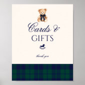 Kaarten en cadeaus Preppy Teddy Bear Plaid Poster (Voorkant)