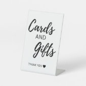 Kaarten en cadeaus reclamebord met voetstuk (Voorkant)