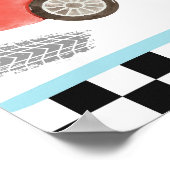Kaarten en Cadeaus Rode Race Auto Twee Snelle Verj Poster (Hoek)
